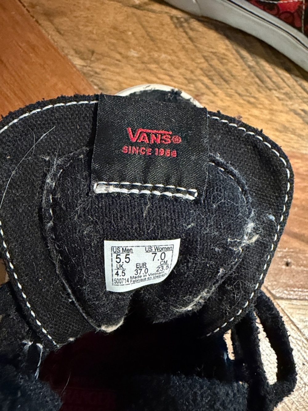 Vans Black and Red High-Top Sneakers - Picture 2 of 5